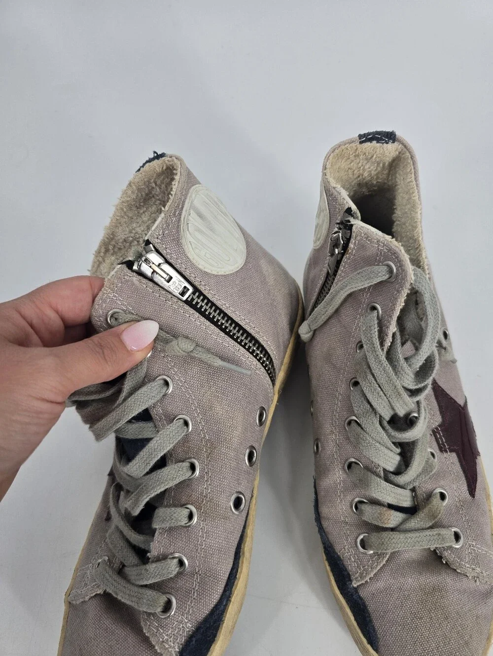 Golden Goose Francy High Top Genuine Leather Sneakers Size 36 US 6 Purple